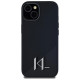 Karl Lagerfeld Silicone Shadow Metal Initial MagSafe Case for iPhone 15 Black