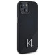 Karl Lagerfeld Silicone Shadow Metal Initial MagSafe Case for iPhone 15 Black