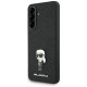 Karl Lagerfeld Fixed Glitter Ikonik Logo Metal Pin Case for Samsung Galaxy A36 - Black