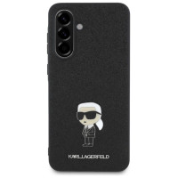 Karl Lagerfeld Fixed Glitter Ikonik Logo Metal Pin Case for Samsung Galaxy A36 - Black