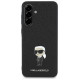Karl Lagerfeld Fixed Glitter Ikonik Logo Metal Pin Case for Samsung Galaxy A36 - Black