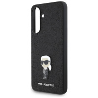 Karl Lagerfeld Fixed Glitter Ikonik Logo Metal Pin Case for Samsung Galaxy A36 - Black