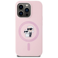 Karl Lagerfeld Silicone Karl&Choupette MagSafe Case for iPhone 14 Pro Max - Pink