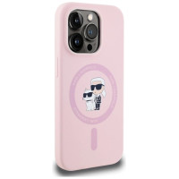Karl Lagerfeld Silicone Karl&Choupette MagSafe Case for iPhone 14 Pro Max - Pink