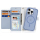 Dux Ducis Lawa Leather Case for iPhone 16 Pro Max with Detachable Magnetic Wallet - Blue