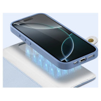 Dux Ducis Lawa Leather Case for iPhone 16 Pro Max with Detachable Magnetic Wallet - Blue