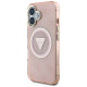 Guess IML Metal Glitter 4G Circle Triangle MagSafe case for iPhone 16 - pink