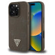 Guess Grained Hot Stamp Peony Triangle Logo MagSafe iPhone 16 Pro Case - Brown