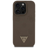 Guess Grained Hot Stamp Peony Triangle Logo MagSafe iPhone 16 Pro Case - Brown