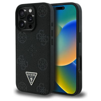 Guess Grained Hot Stamp Peony Triangle Logo MagSafe Case for iPhone 16 Pro - Black
