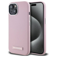 Karl Lagerfeld FW Metal Plate MagSafe iPhone 15 Case - Pink