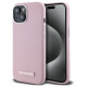 Karl Lagerfeld FW Metal Plate MagSafe iPhone 15 Case - Pink