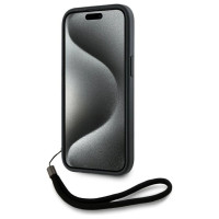 Karl Lagerfeld Saffiano Athleisure Stripes Cord iPhone 15 Case - Red