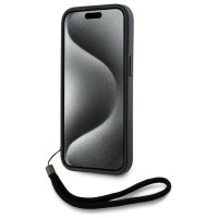 Karl Lagerfeld Saffiano Athleisure Stripes Cord iPhone 15 Pro Max Case - Pink