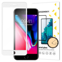 Wozinsky Tempered Glass Full Glue Super Tough Screen Protector Full Coveraged with Frame Case Friendly for iPhone SE 2022 / SE 2020 / iPhone 8 / iPhone 7 white
