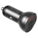 Baseus 2x USB 4.8A 24W car charger with LCD + 3in1 cable USB - USB Type C / micro USB / Lightning 1.2m black (TZCCBX-0G)
