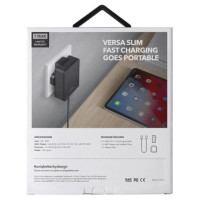 Uniq Versa Slim LITHOS Collective USB-C PD 18W wall charger + USB-C / USB-C cable - black