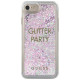 Guess GUHCP7GLUQPU iPhone 6/7/8 /SE 2020 / SE 2022 purple/purple hard case Liquid Glitter Party