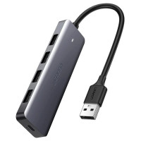 Ugreen USB HUB - 4x USB 3.2 Gen 1 with micro USB power port gray (CM219 50985)