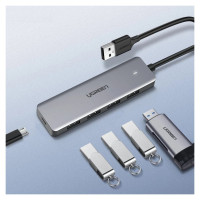 Ugreen USB HUB - 4x USB 3.2 Gen 1 with micro USB power port gray (CM219 50985)