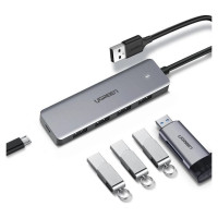 Ugreen USB HUB - 4x USB 3.2 Gen 1 with micro USB power port gray (CM219 50985)