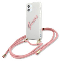 Guess GUHCP12SCRTVSPI iPhone 12 mini 5.4" pink/pink hardcase Script Vintage