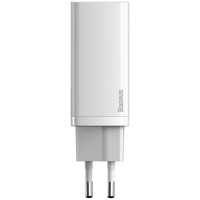 Baseus GaN2 Lite fast charger 65W USB / USB Type C Quick Charge 3.0 Power Delivery (gallium nitride) white (CCGAN2L-B02)