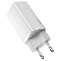 Baseus GaN2 Lite fast charger 65W USB / USB Type C Quick Charge 3.0 Power Delivery (gallium nitride) white (CCGAN2L-B02)
