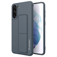 Wozinsky Kickstand Case silicone stand cover for Samsung Galaxy S21 + 5G navy blue
