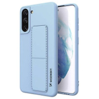 Wozinsky Kickstand Case Silicone Stand Cover for Samsung Galaxy S21 + 5G Light Blue