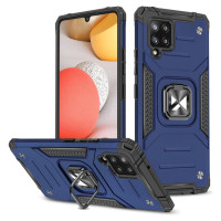 Wozinsky Ring Armor Case Kickstand Tough Rugged Cover for Samsung Galaxy A42 5G blue