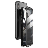 Wozinsky Full Magnetic Case Full Body Front and Back Cover with built-in glass for Samsung Galaxy A72 4G black-transparent