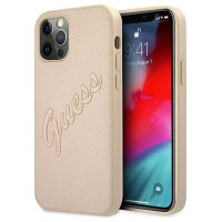 Guess GUHCP12LRSAVSLG iPhone 12 Pro Max 6.7" gold/gold hardcase Saffiano Vintage Script