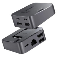 Joyroom Hub Joyroom S-H121 USB-C stand - USB-A 3.0 / RJ45 / HDMI / USB-C / Thunderbolt for MacBook Pro - gray