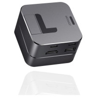 Joyroom Hub Joyroom S-H121 USB-C stand - USB-A 3.0 / RJ45 / HDMI / USB-C / Thunderbolt for MacBook Pro - gray