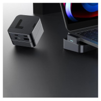 Joyroom Hub Joyroom S-H121 USB-C stand - USB-A 3.0 / RJ45 / HDMI / USB-C / Thunderbolt for MacBook Pro - gray