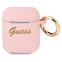 Guess GUA2SSSI AirPods cover pink/pink Silicone Vintage Script