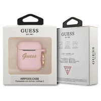 Guess GUA2SSSI AirPods cover pink/pink Silicone Vintage Script