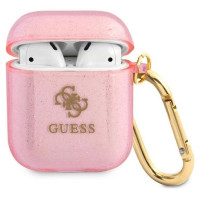 Guess GUA2UCG4GP AirPods cover pink/pink Glitter Collection