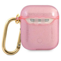 Guess GUA2UCG4GP AirPods cover pink/pink Glitter Collection