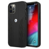 BMW Etui BMW BMHCP12MRSPPK iPhone 12/12 Pro 6,1" czarny/black hardcase Leather Curve Perforate