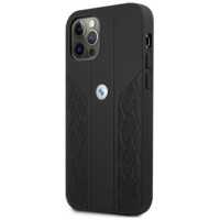 BMW Etui BMW BMHCP12MRSPPK iPhone 12/12 Pro 6,1" czarny/black hardcase Leather Curve Perforate