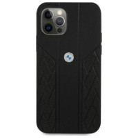 BMW Etui BMW BMHCP12MRSPPK iPhone 12/12 Pro 6,1" czarny/black hardcase Leather Curve Perforate