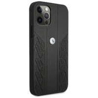 BMW Etui BMW BMHCP12MRSPPK iPhone 12/12 Pro 6,1" czarny/black hardcase Leather Curve Perforate