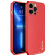 Dux Ducis Yolo elegant case made of soft TPU and PU leather for iPhone 13 Pro red