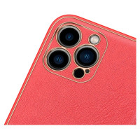Dux Ducis Yolo elegant case made of soft TPU and PU leather for iPhone 13 Pro red
