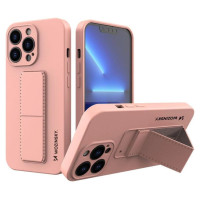 Wozinsky Kickstand Case iPhone 13 mini pink silicone case with stand