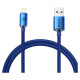 Baseus Crystal Shine Series cable USB cable for fast charging and data transfer USB Type A - Lightning 2.4A 1.2m blue (CAJY000003)