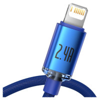 Baseus Crystal Shine Series cable USB cable for fast charging and data transfer USB Type A - Lightning 2.4A 1.2m blue (CAJY000003)
