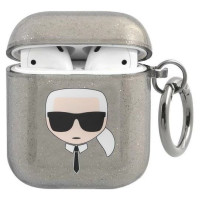 Karl Lagerfeld KLA2UKHGK AirPods cover czarny/black Glitter Karl`s Head